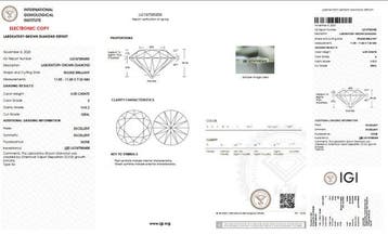 Ring - 18 karaat Witgoud - 6.47ct. tw. Diamant (Lab-grown) -