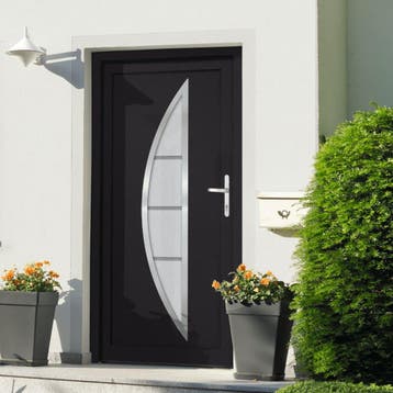 vidaXL Voordeur 108x208 cm PVC antracietkleurig, Verzenden, Nieuw
