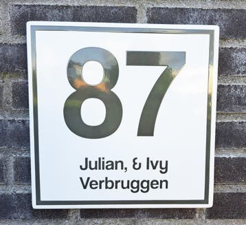 Huisnummer met naam Bloomingdale modern, Verzenden, Nieuw