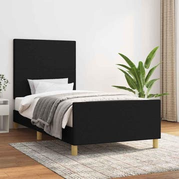 vidaXL Bedframe zonder matras 90x200 cm stof zwart, Verzenden