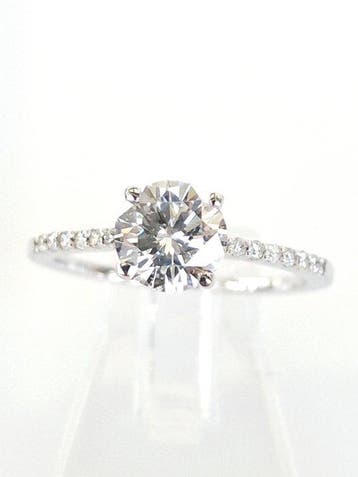 Verlovingsring - 14 karaat Witgoud - 1.10ct. tw. Diamant