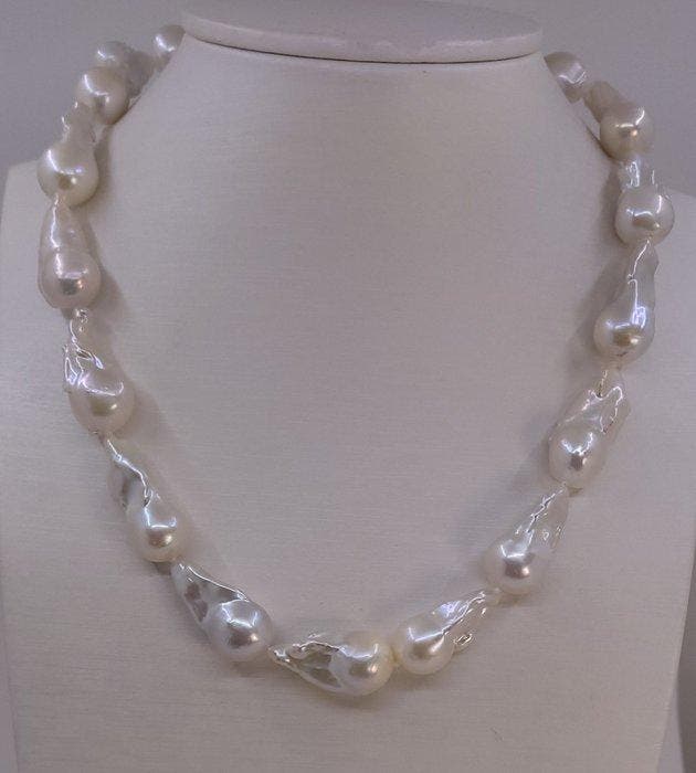 Zonder minimumprijs - Halsketting 12x13mm Barok Edison, Bijoux, Sacs & Beauté, Colliers
