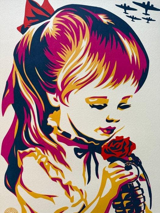 Shepard Fairey (OBEY) (1970) - War by Numbers (Fuchsia), Antiek en Kunst, Kunst | Designobjecten