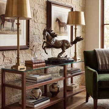 Statue, Exclusief bronzen sculptuur van een paard 38.5 cm /