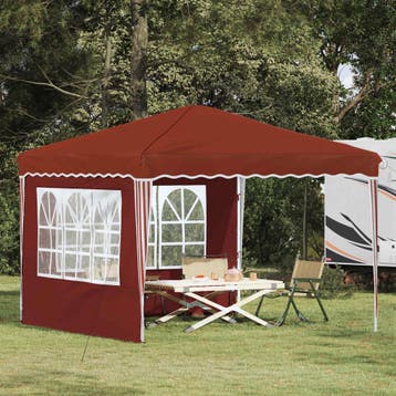 vidaXL Pop-up Feesttent 288 x 288 x 245 cm Terracotta Oxford, Verzenden, Nieuw