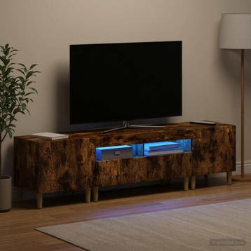 vidaXL 3-delige LED TV-kast DELFT Gerookt eiken Bewerkt hout, Verzenden