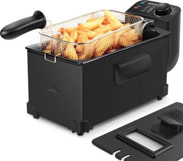 Frituurpan - Friteuse - Geurfilter - 2200W - 3L - Zwart - Ai, Verzenden