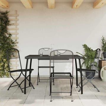 vidaXL 5-delige Tuinset metaalgaas antracietkleurig, Verzenden, Tuinset