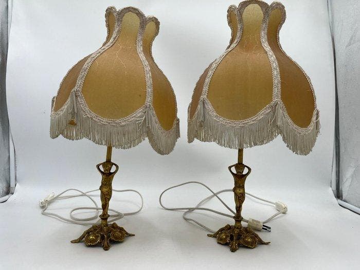 Tafellamp (2) - Metaal - Paar vintage lampen, Antiek en Kunst, Curiosa en Brocante