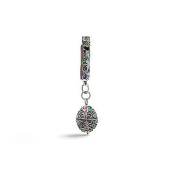 Hanger Zilver - Antieke Russische zilveren cloisonné-emaille