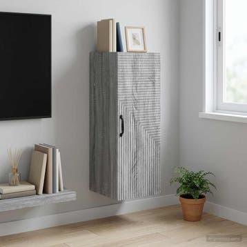 vidaXL Wandkast Grijs Sonoma 33 x 34,5 x 90 cm Bewerkt hout, Verzenden, Nieuw