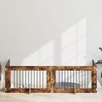 vidaXL Hondenhek met standaarden 4 pcs Gerookt eiken 100 x, Dieren en Toebehoren, Verzenden, Nieuw
