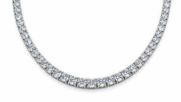 Halsketting - 18 karaat Platina, Witgoud - 15.05ct. tw.