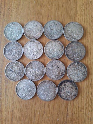 Frankrijk. 5 Francs (Zonder minimumprijs), Postzegels en Munten