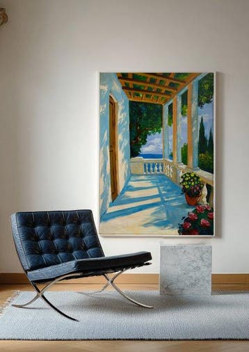 E. García - Portal con vista al mar XL, Antiek en Kunst