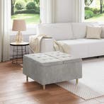 vidaXL Opslagottoman met kussen Lichtgrijs 80 x 80 x 45 cm, Verzenden, Nieuw