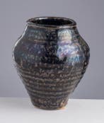 Yuan Balustre Vase in Henan zwart geglazuurd aardewerk met