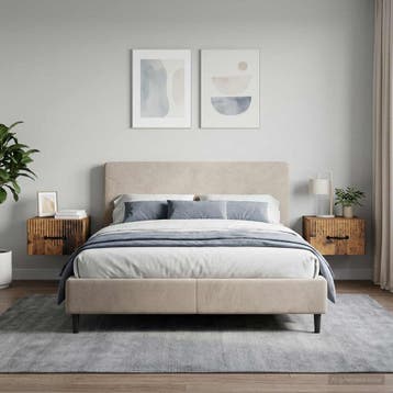 vidaXL Muurbevestigde Nachttafel 2 st Oud hout 34,5 x 33 x, Verzenden, Nieuw