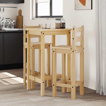 vidaXL 3-delige Barset massief grenenhout, Huis en Inrichting, Verzenden, Nieuw