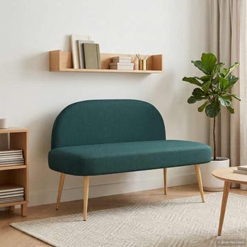 vidaXL Gevuld bankje met rugleuning Donkergroen 110 x 60 x, Huis en Inrichting, Verzenden, Nieuw