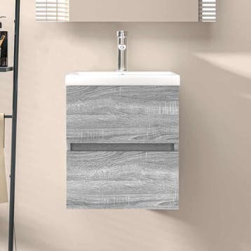 vidaXL Wastafelkast 41x38,5x45 cm bewerkt hout grijs sonoma, Verzenden