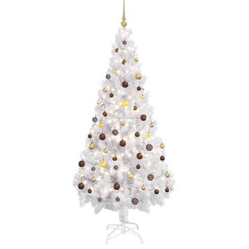 vidaXL Kunstkerstboom met verlichting en kerstballen 180 cm, Diversen, Kerst, Verzenden, Nieuw