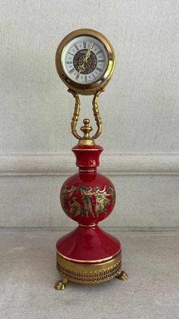 Tafelklok - - Verguld messing - 1950-1960 - Vintage