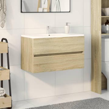 vidaXL Wastafelkast 80x38,5x45 cm spaanplaat sonoma, Verzenden