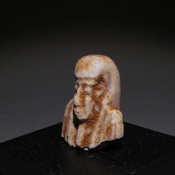Oud-Egyptisch Faience Shabti-buste. 2,2 cm hoog. 30e