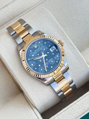 Rolex - Datejust Gold/Steel Olive Green Floral Motif Dial -, Nieuw