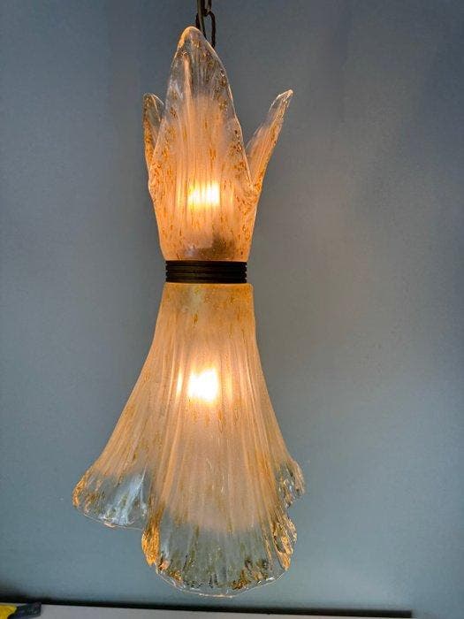 Sil Lux - Plafondlamp - Vintage Sil Lux Murano Glazen Tulp, Antiquités & Art, Antiquités | Éclairage