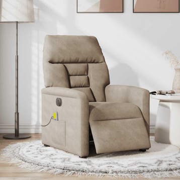 vidaXL Massagestoel elektrisch verstelbaar microvezelstof, Huis en Inrichting, Fauteuils, Verzenden, Nieuw