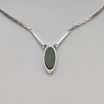 Zonder minimumprijs - Halsketting Zilver Jade - Lotos