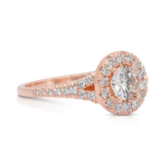 Ring - 18 karaat Roségoud - 1.09ct. tw. Diamant (Natuurlijk), Handtassen en Accessoires, Ringen