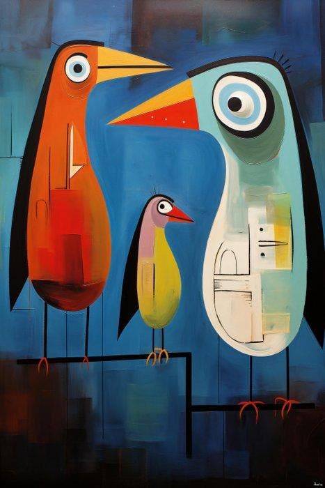 Felix van Horst - Vibrant Trio (XXL), Antiquités & Art, Art | Peinture | Moderne