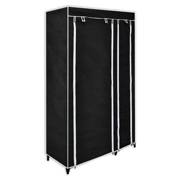 vidaXL Kledingkast opvouwbaar 110x45x175 cm zwart, Verzenden, Nieuw