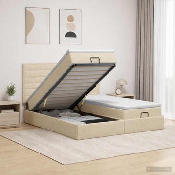 vidaXL Ottoman bed met matras met hoofdeinde 2 st, Huis en Inrichting, Verzenden, Nieuw