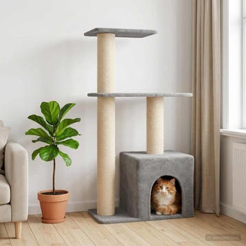 vidaXL Kattentoren met sisal krabpalen Lichtgrijs 133 cm, Verzenden, Nieuw