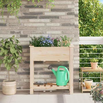 vidaXL Tuin Plantpot Beige 71 x 37 x 76,5 cm Massief, Verzenden, Nieuw