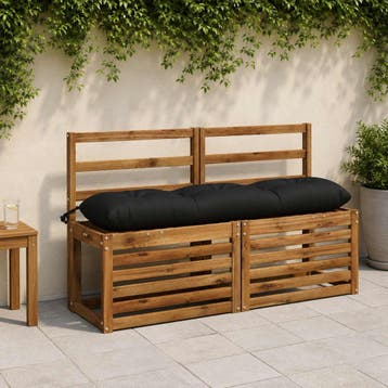 vidaXL Bankkussen VIANEN 100% Polyester Zwart 110 x 30 x 12, Verzenden