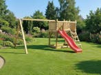 Veiling - Vrijstaande speeltoren met schommel+glijbaan 410x3, Kinderen en Baby's, Speelgoed | Buiten | Speeltoestellen, Nieuw