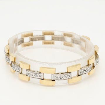 Armband - 14 karaat Geel goud, Witgoud Diamant (Natuurlijk)