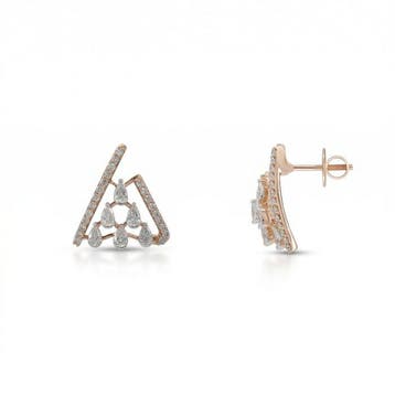 Oorbellen - 18 karaat Roségoud, goud - 0.85ct. tw. Diamant, Nieuw