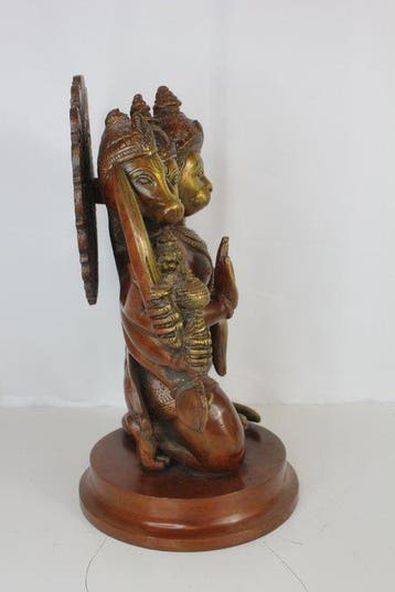 Panchamukhi Hanuman – vijfgezichtige veelarmige bronzen, Antiek en Kunst