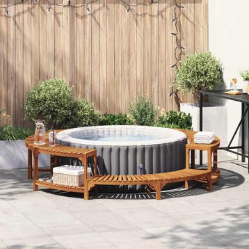 vidaXL Hot Tub Omgeving Massief Acacia Hout Bruin, Verzenden, Nieuw