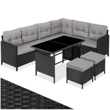 Wicker zitgroep Barletta - zwart / grijs, Verzenden, Nieuw