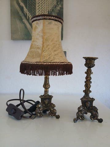 Lampe de table (2) - Laiton - Lampe au style marocain.