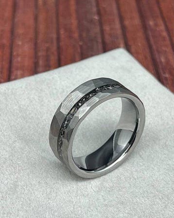 Tungsten met meteoriet-inlays Sieraden- 12 g - (1)