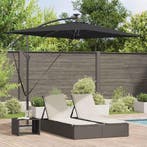 vidaXL Parasol Zwart 294 x 200 x 270 cm Polyester en, Tuin en Terras, Verzenden, Nieuw