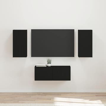 vidaXL Tv-meubelset 6 st Zwart Bewerkt hout, Verzenden
